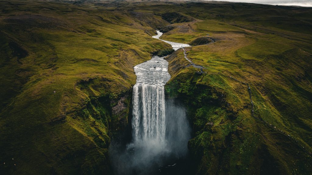 IJsland, waterval, skogafoss